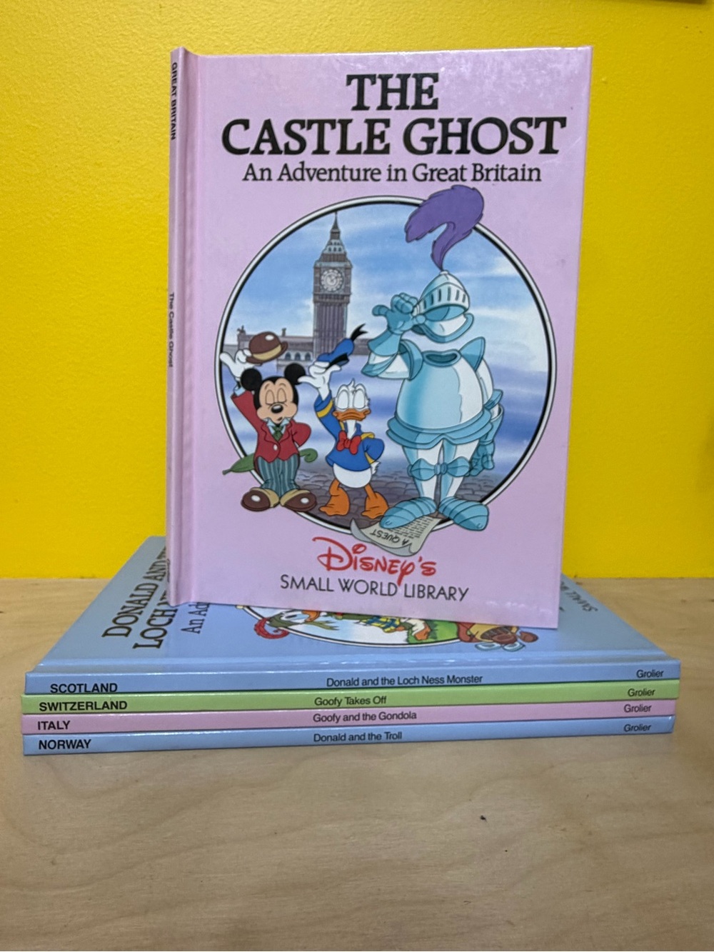 Vintage 1991 Disney's Small World Library Hardcover Books Lot of 5 (Grolier)